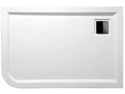 POLYSAN LUNETA sprchová vanička akrylátová, obdélník 100x80x4cm, pravá, bílá