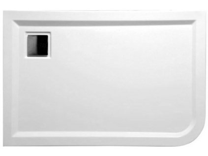 POLYSAN LUNETA sprchová vanička akrylátová, obdélník 120x80x4cm, levá, bílá