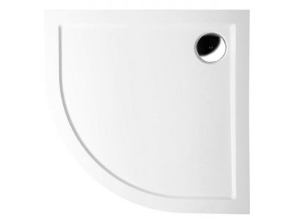 POLYSAN AURA sprchová vanička z litého mramoru, čtverec 90x90x4cm, bílá