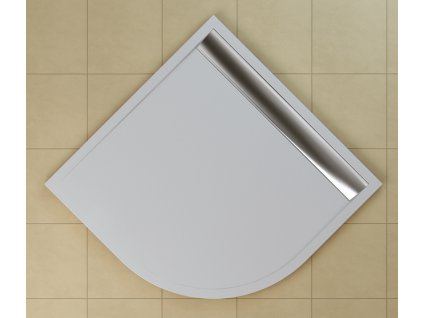 SanSwiss Ila Sprchová vanička čtvrtkruhová 90×90 cm bílá (Barva krytu  sifonu Aluchrom)