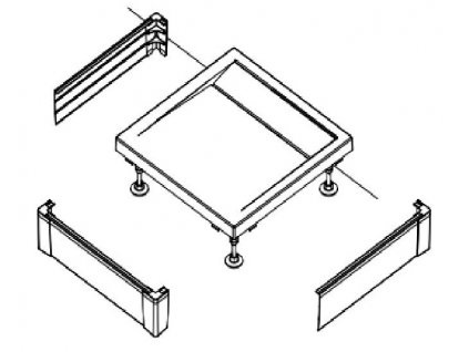 274729 sanswiss predni panel u hlinikovy pro ctvercovou vanicku 90 90 cm bily pwiu90909004