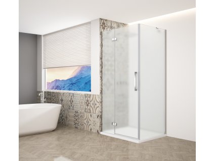 2426 trinity chrom ctvercovy kout 800x800mm levy matne sklo gt5680 80ml ch