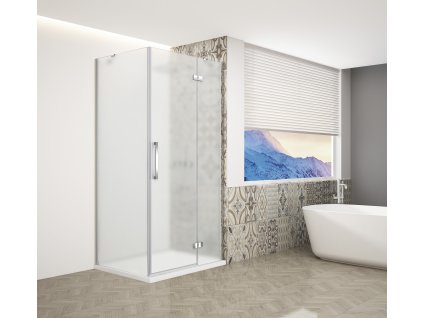 2486 trinity chrom ctvercovy kout 800x800mm pravy matne sklo gt5680 80mr ch