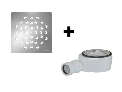 SET - Čtvercová krytka sifonu chrom KSM104CH + sifon SN90