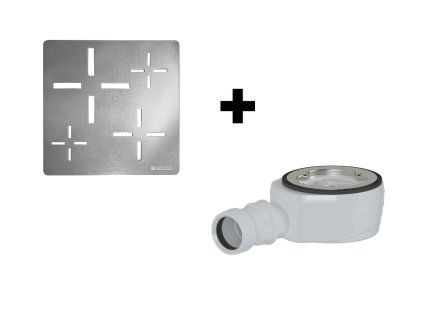 SET - Čtvercová krytka sifonu chrom KSM107CH + sifon SN90
