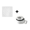 SET - Čtvercová krytka sifonu bílá KSM104W + sifon PB90EXN minus