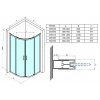 SIGMA SIMPLY CHROM Čtvrtkruhový sprchový kout 800x800 mm, sklo BRICK, GS6580