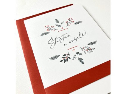 Blahopřání vánoční Cesmína