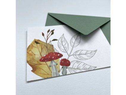 Blahopřání do kytice Podzimní houbičky