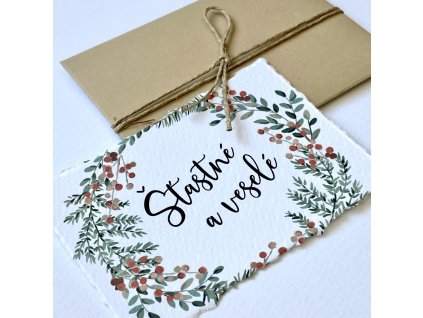 Blahopřání do kytice vánoční Chvojí