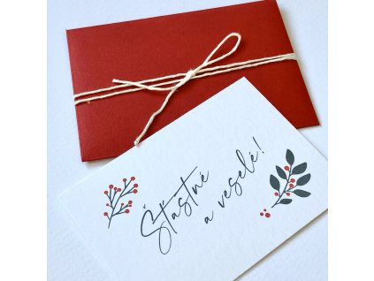 Blahopřání do kytice vánoční Cesmína