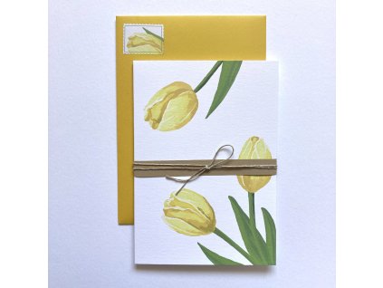 Blahopřání Žluté tulipány