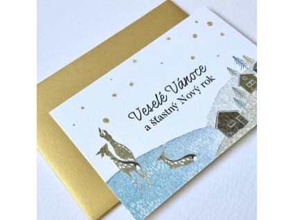 Blahopřání do kytice vánoční Srnky