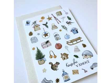 Blahopřání vánoční Ježek