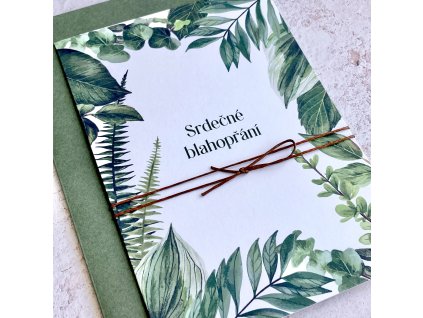 Blahopřání Zelené listy