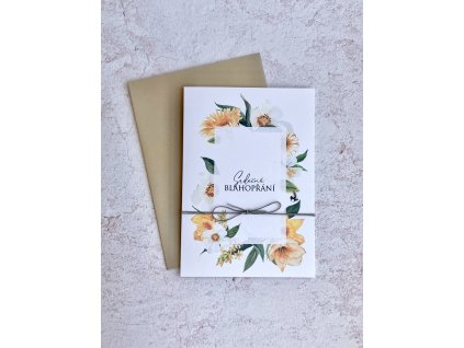 Blahopřání Žluté květy