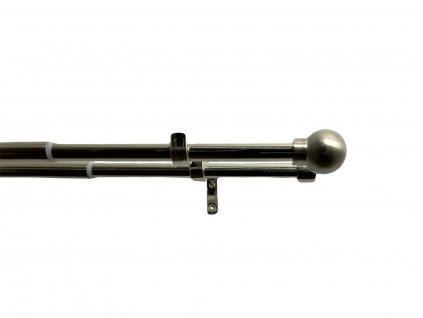 Dvojitá záclonová souprava roztaž.KOULE 16/19mm, 200-350cm, ušl.ocel, bez kroužků