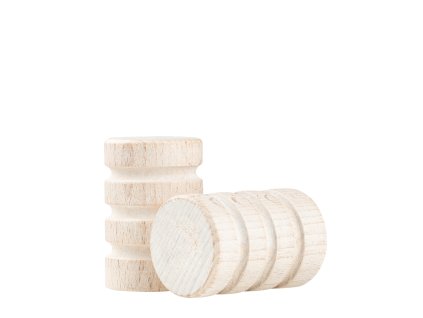 Dřev.koncovka Válec 28mm, bílá, 2ks, FSC100% TSUD-COC-002687