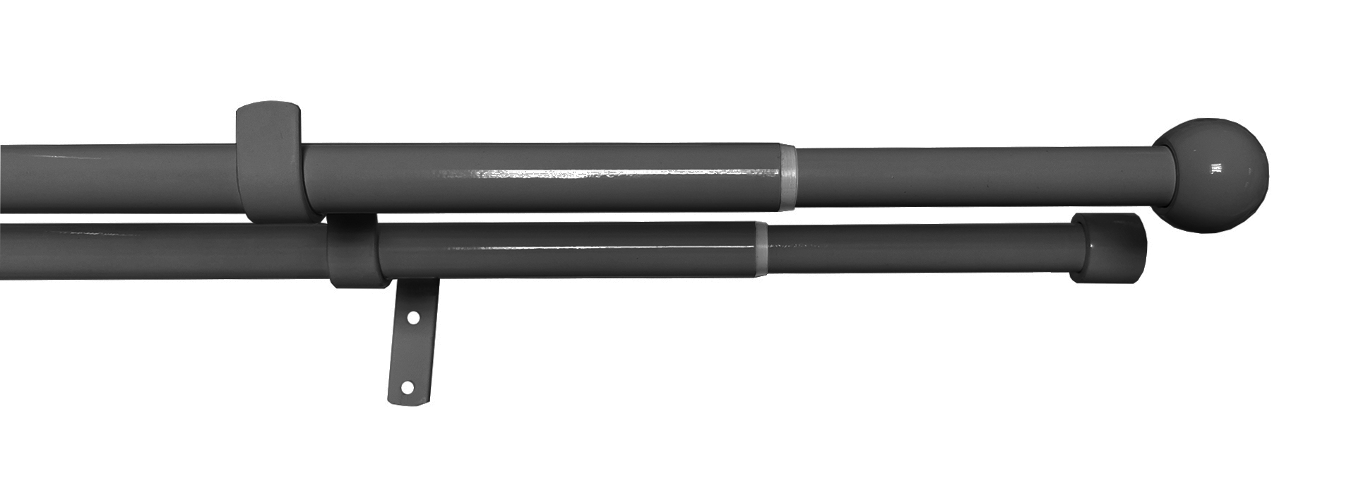 Dvojitá zácl.souprava roztaž.KOULE 16/19mm, 120-230cm, černý nikl,bez krouž