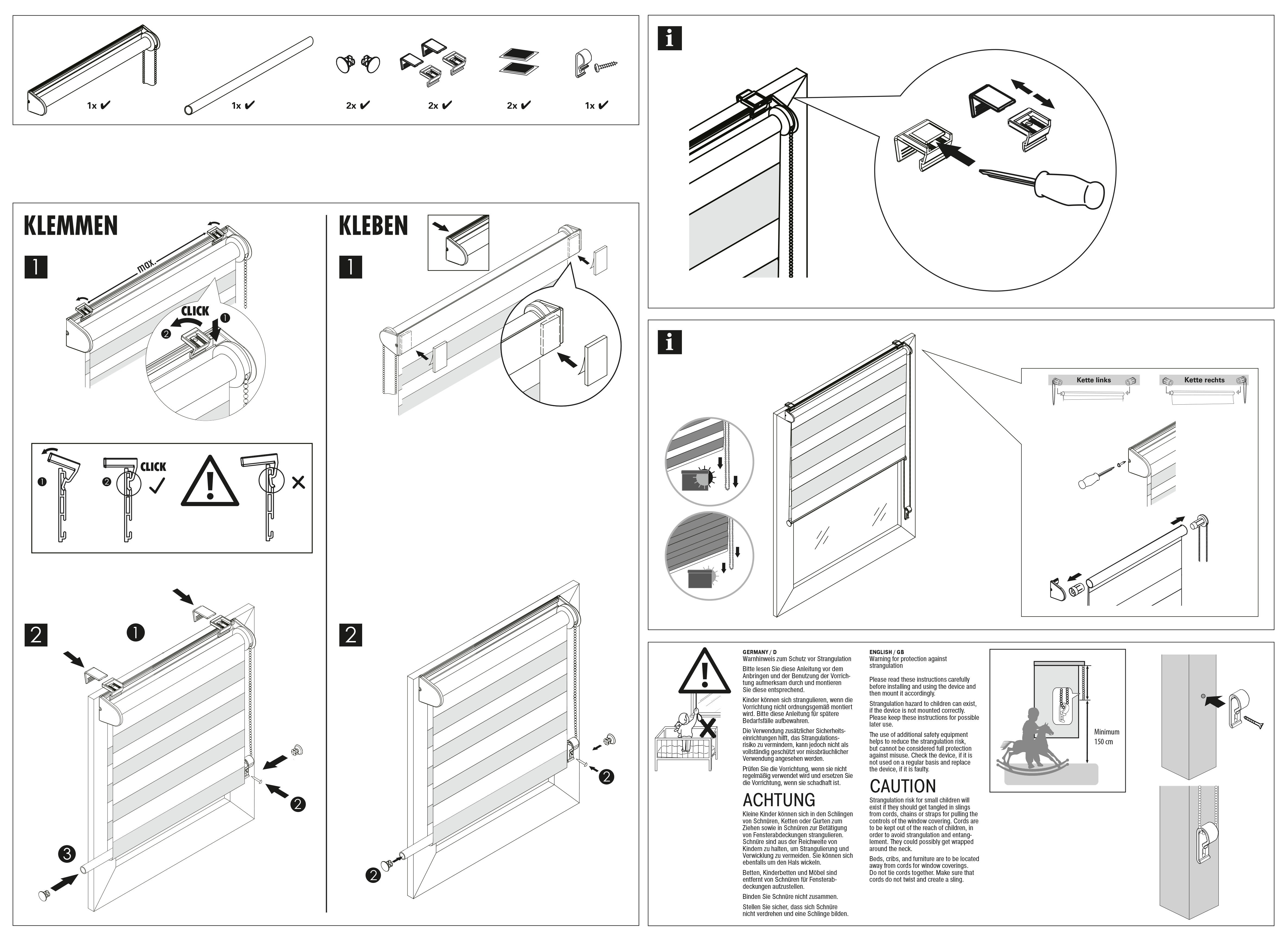 Dvojitá roleta Easy Fix Karo 60x150cm, antracit