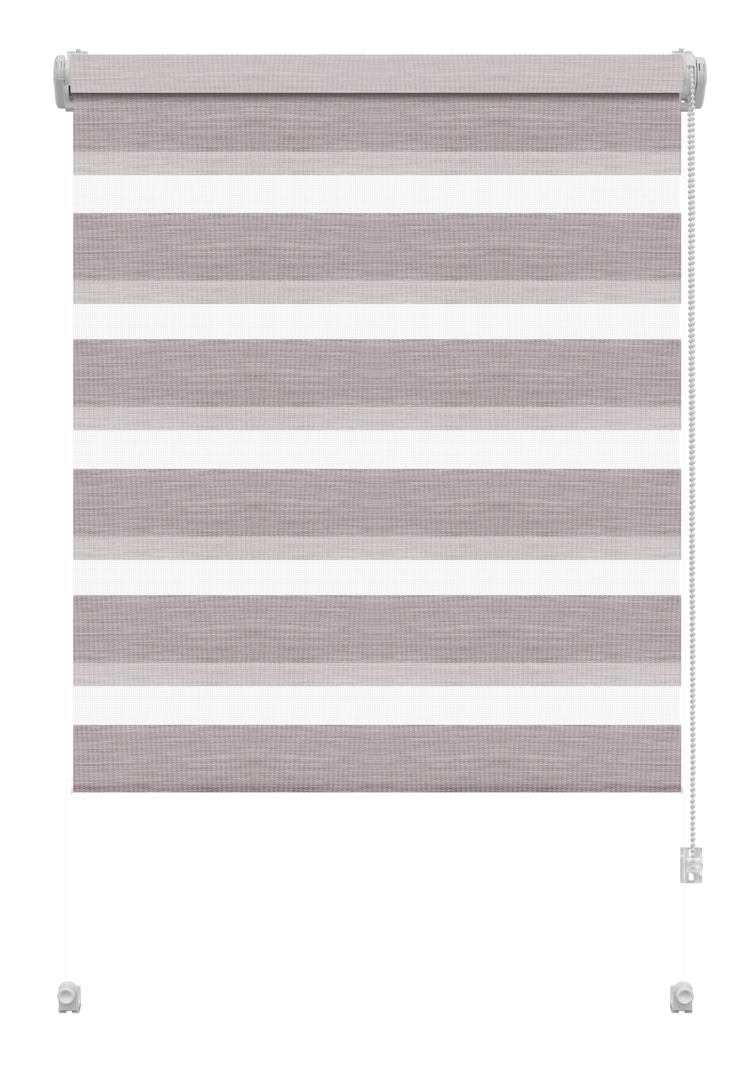 Roleta Zebra den/noc 80x150cm, Silvalin mocca (Látka 100% polyester, nastavitelný průnik světla. S bočním řetízkovým ovládáním vpravo nebo vlevo, mini návinka o průměru 18mm, snadná montáž nalepením nebo zavěšením na okenní křídlo, včetně postranní fixace