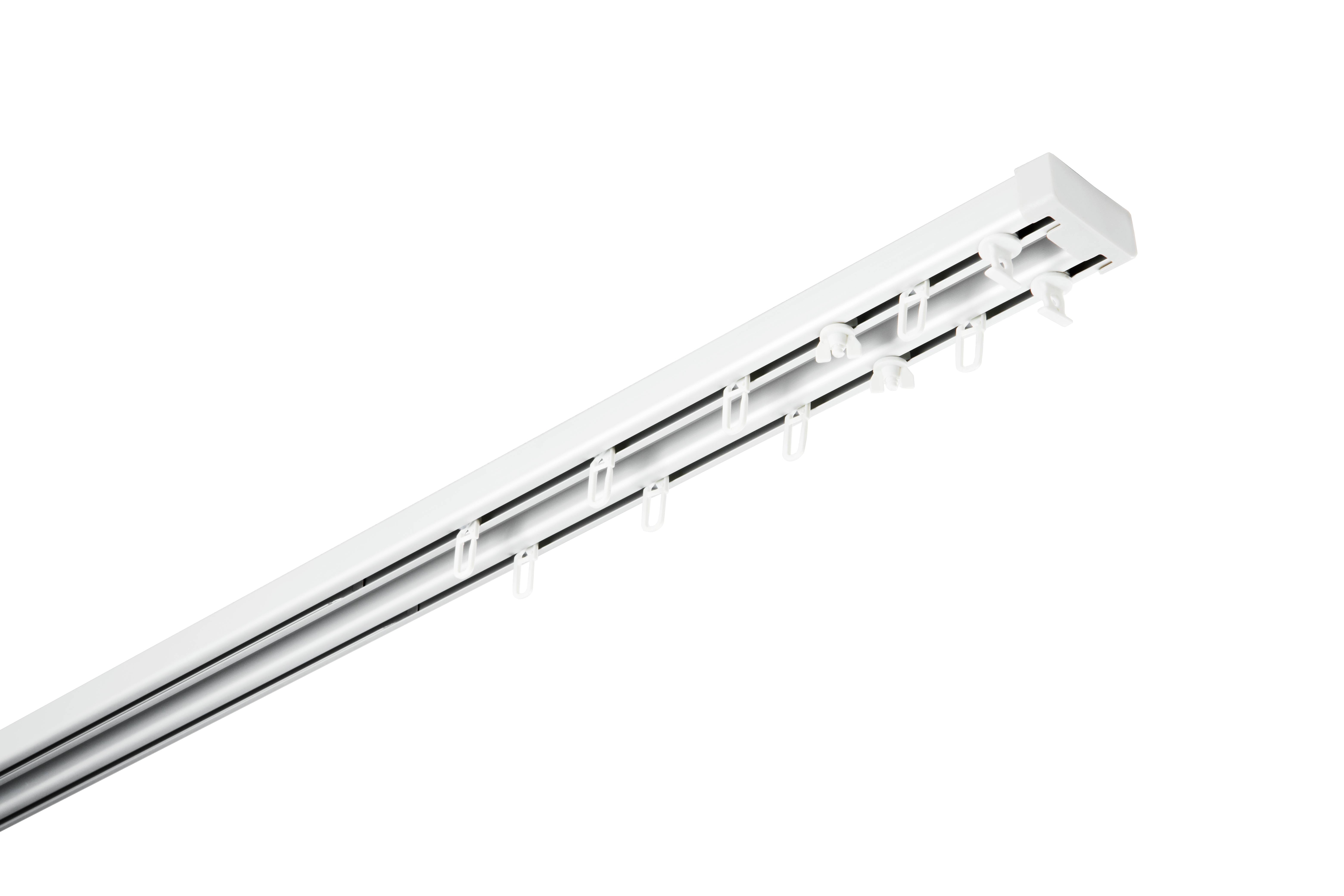 ALU kolejnička Lara 2-drážková roztažitelná 140-225cm, komplet, bílá