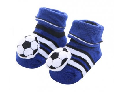 ponozky pro miminko topq s fotbalovym micem modre