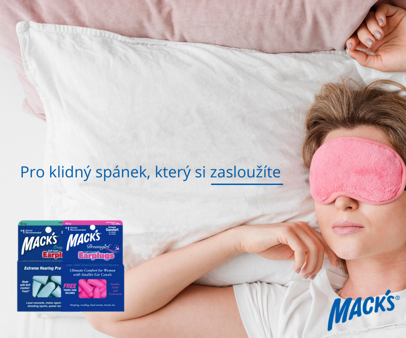 Špunty do uší na spaní Mack's.