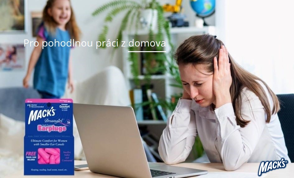 Špunty do uší k práci z domova Mack's .