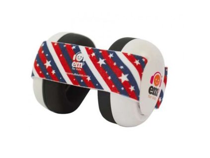 Em's 4 Bubs - chrániče sluchu pro batolata bílá - us flag Ems bílo - us vlajka