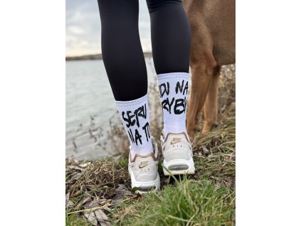 Ponožky "Seru na to, jdu na ryby"