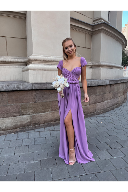 Vázací šaty VIVIEN CLASSIC fialové