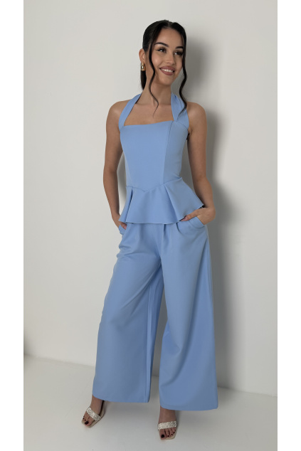 Široké kalhoty LUCIA světle modré