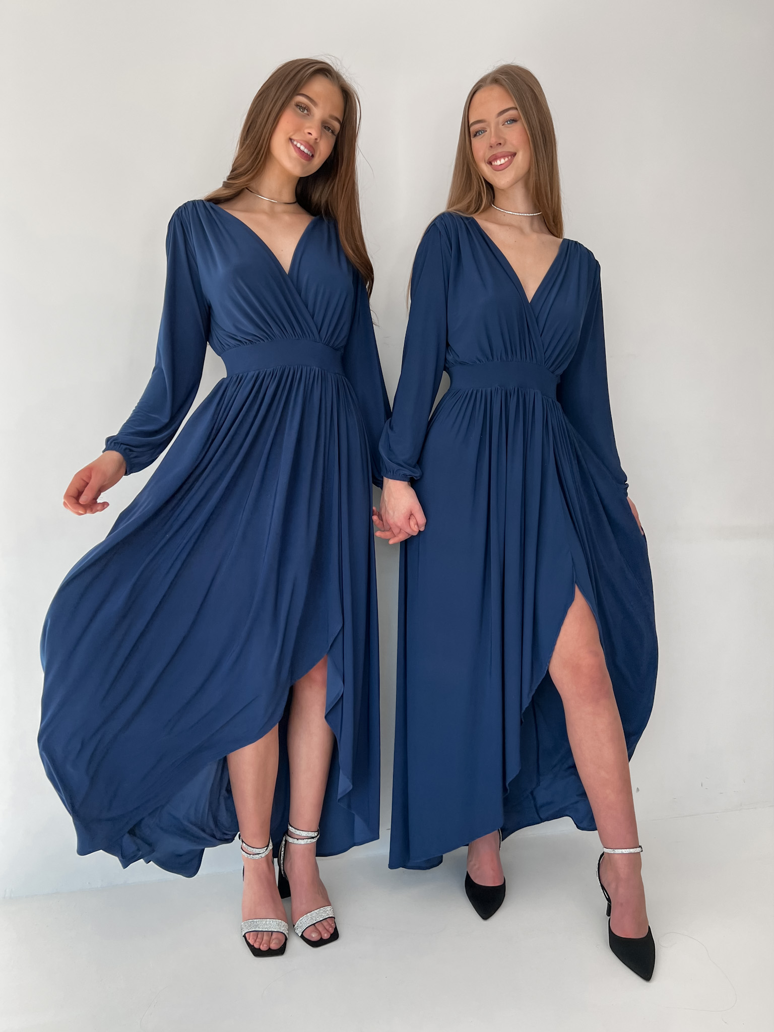 Šaty RACHEL - tmavě modré shine VELIKOST: UNI(XS-M)