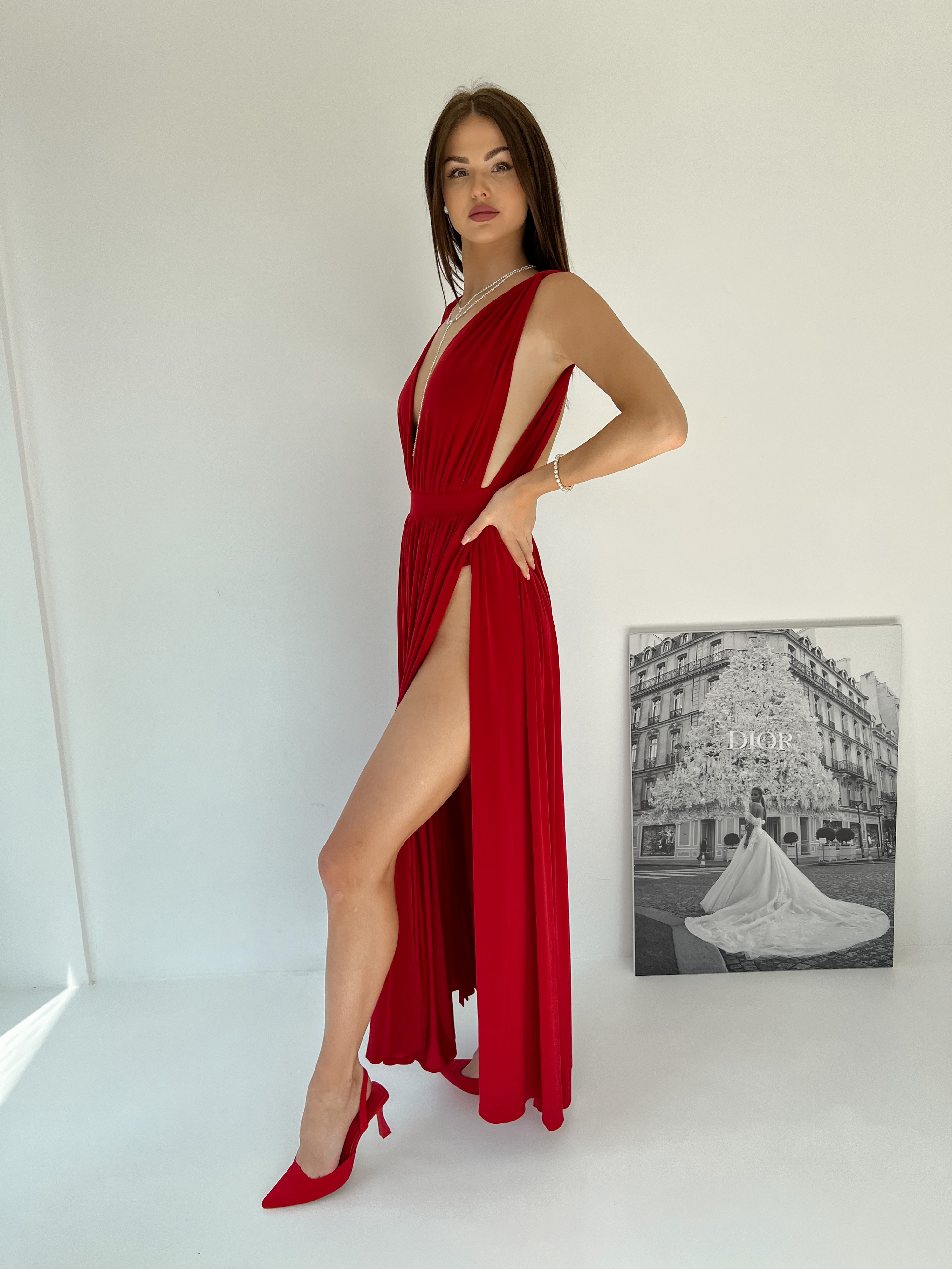 Šaty MIA červené shine VELIKOST: UNI(XS-M), Délka sukně: Délka 1