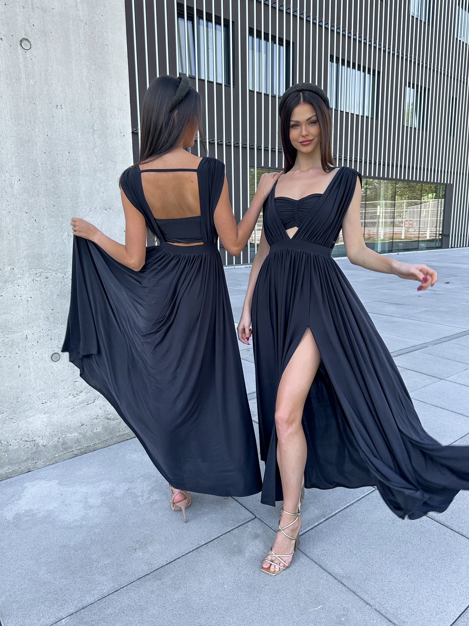 Šaty TANYA černé shine VELIKOST: UNI(XS-M)