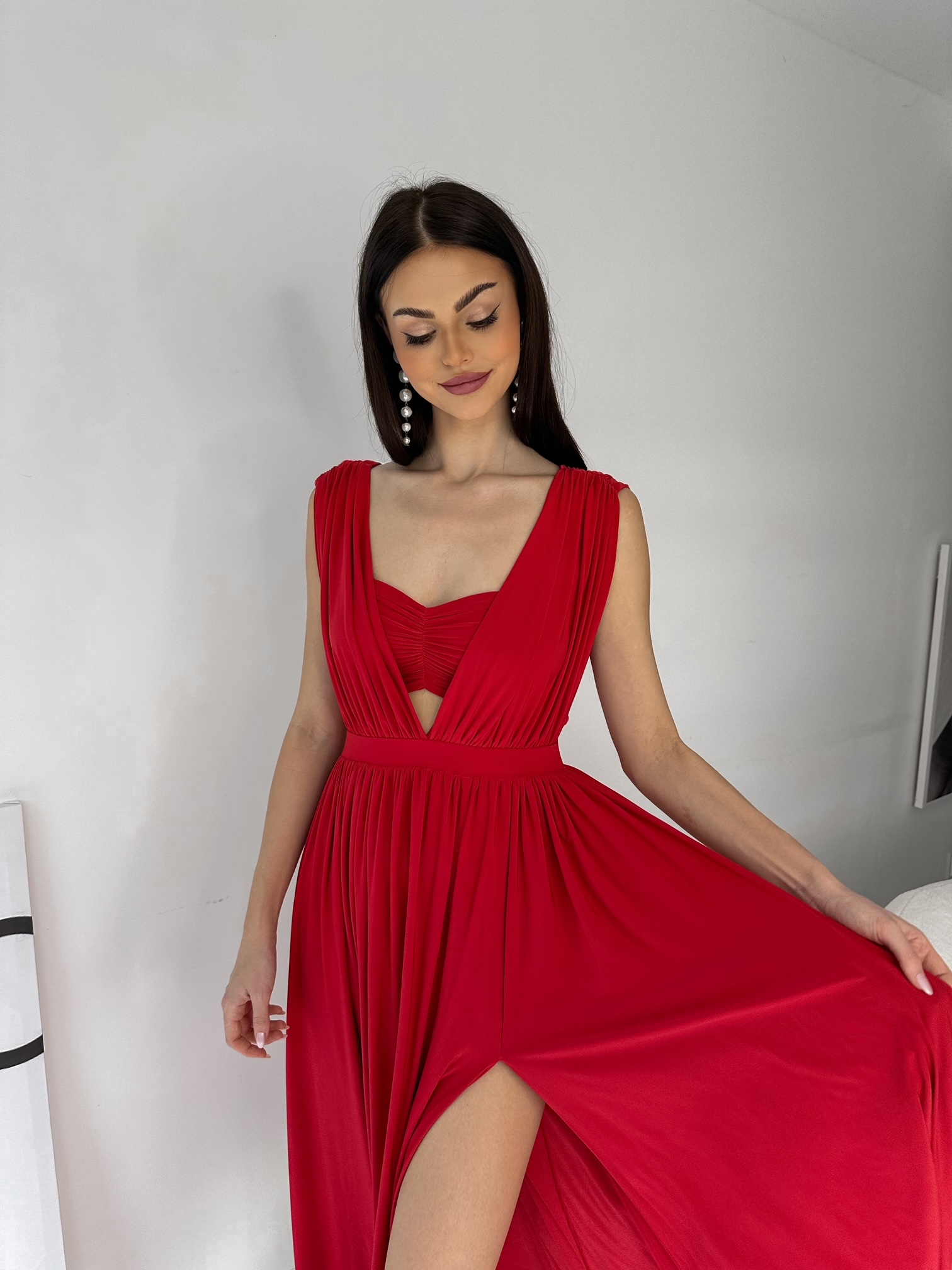 Šaty TANYA červené shine VELIKOST: UNI(XS-M)