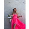 Šaty LOUIS MIDI neon pink shine - LIMITED EDITION