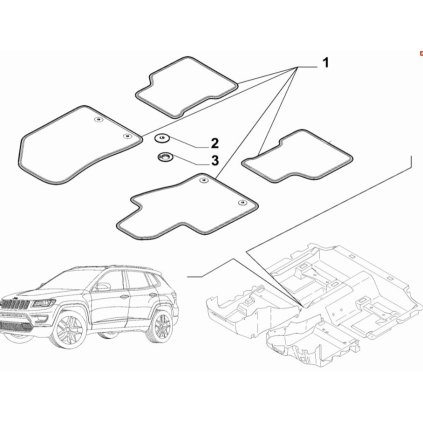 LÁTKOVÉ KOBERCE NOVÝ JEEP COMPASS 2021-