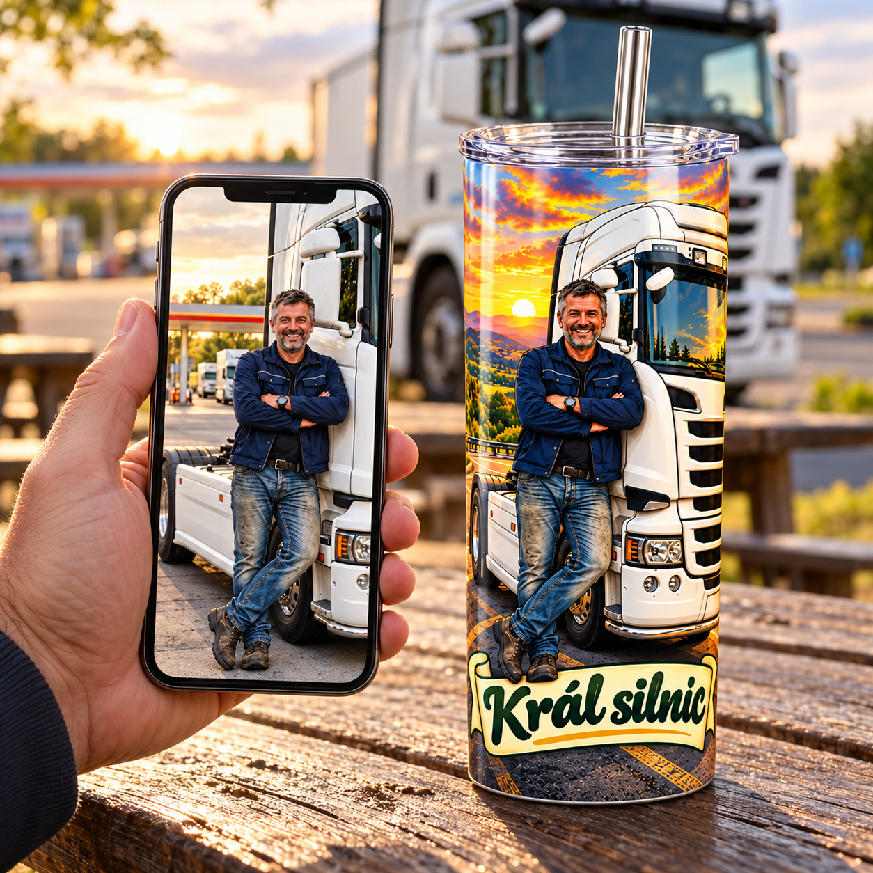 Termohrnek 590 ml – Cartoon pro muže, ukázka personalizace