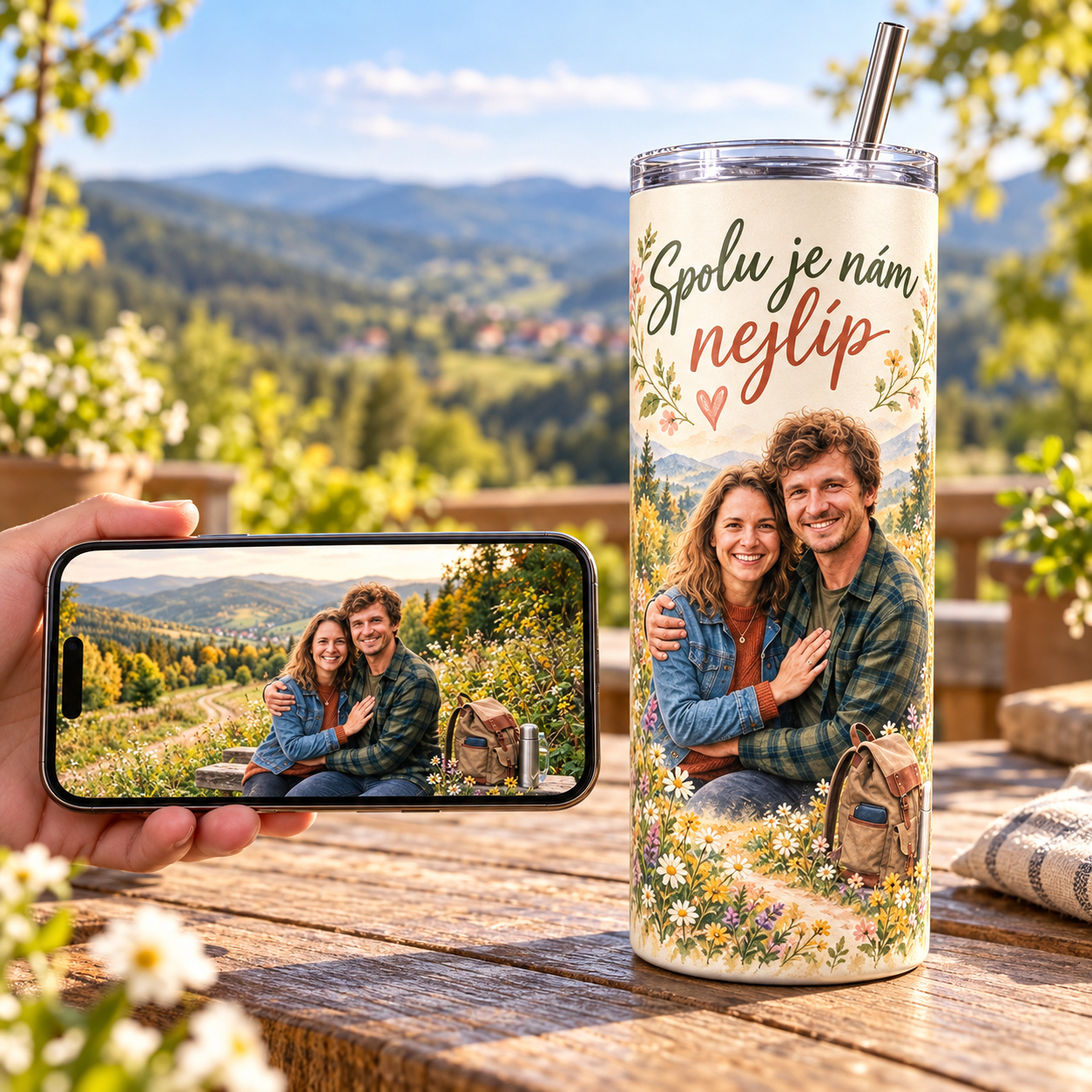 Termohrnek 590 ml – Soft Story, ukázka personalizace