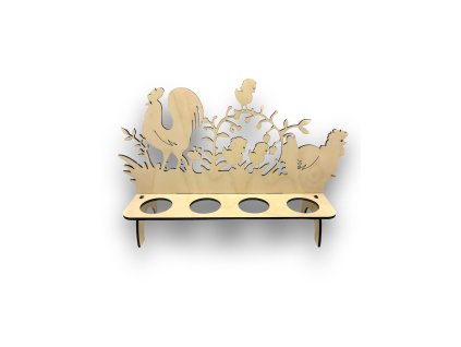 Dřevěný stojánek na vajíčka – Vesnický dvorek