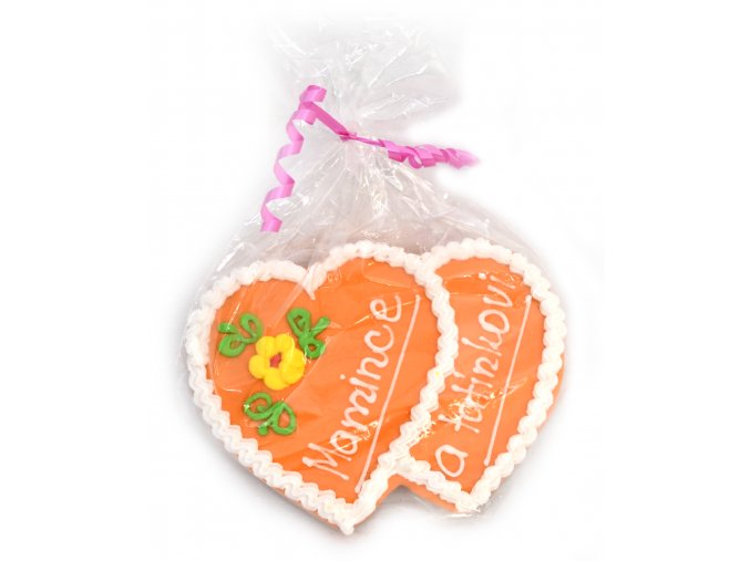 dvoj srdičko oranzové malé