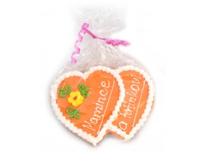 dvoj srdičko oranzové malé