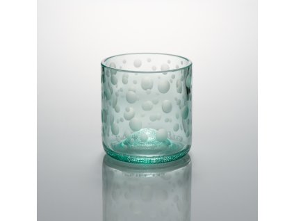 sklenička-broušená-2,5dcl-namodralá-zabublaná