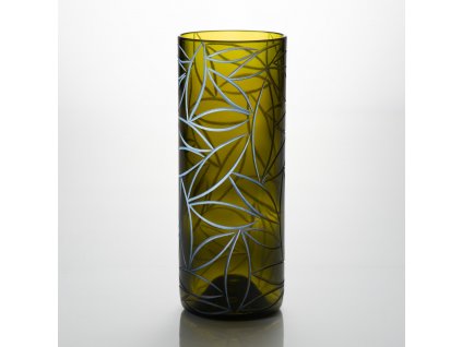 Vaza-brousena-olivova-0-6l-listi-1