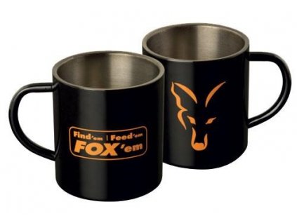 fox hrnek stainless mug 0 4l cerny matny