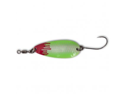 quantum magic trout spoon bloody shoot 35cm 3g silber gruen