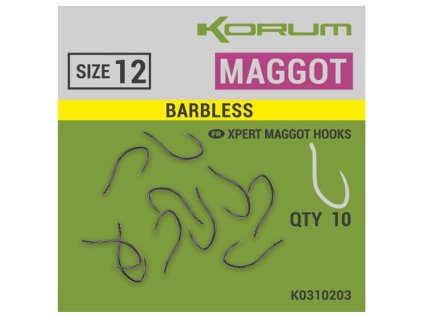 Korum Háčky Xpert Maggot Barbless 10ks vel. 12