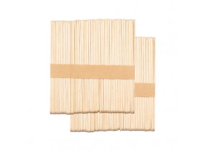 Dřevěná špachtle střední 114x10x2 mm - 100 ks